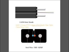 GJXH 2 코어 FTTH 실내 LZSH 껍질 광섬유 케이블 드롭 케이블