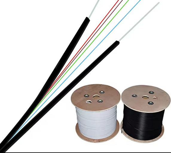 4 코어 실내 FTTH 드롭 케이블 GJXH/GJXFH 활형 강철/FRP 강도 멤버