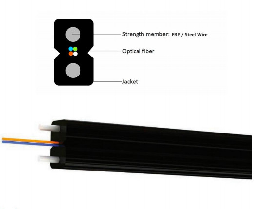 G657A 4 코어 FTTH 광섬유 케이블 평면 케이블