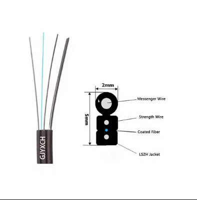 자부장 FTTH 광섬유 드롭 케이블 GJYXCH 1/2 코어 실내 야외