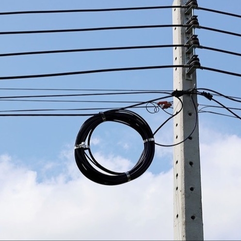 블랙 메신저 와이어 FTTH 광케이블, 4코어, 통신 건설용