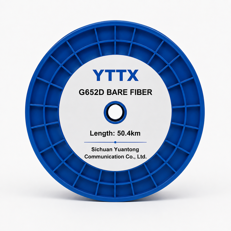G652D 섬유 48.8KM 스풀 당 50.4KM SM BARE FIBER 캔 사용자 정의 길이