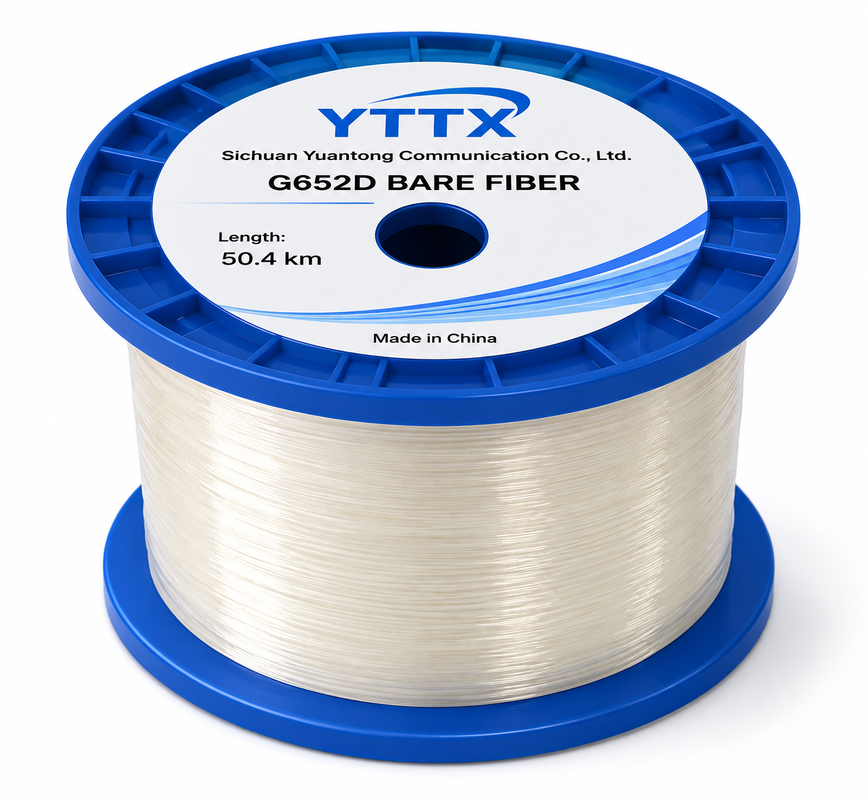G652D 섬유 48.8KM 스풀 당 50.4KM SM BARE FIBER 캔 사용자 정의 길이