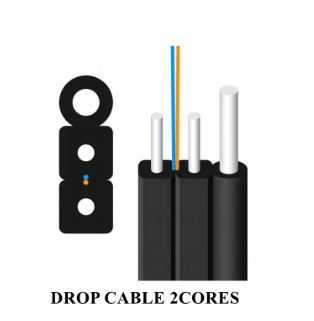 광섬유 2 코어 외관 FTTH 드롭 케이블 G657A2 광섬유 드롭 케이블