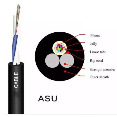 YTTX ASU 작은 ADSS G652D 광섬유 케이블 12 핵심 본인 지지