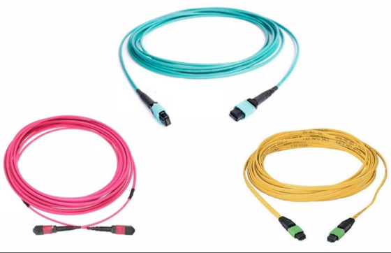 10G 40G 100G 광섬유 MTP MPO 트렁크 케이블 SM OM3 OM4 8 12 24 핵심